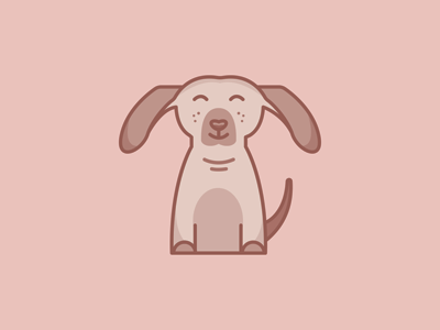 Lucky cute dog doggie flat design icon pet