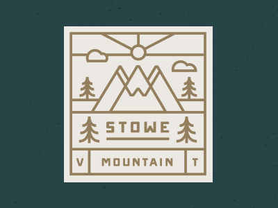 Stowe Mountain badge badge design icon logo mountain stowe mountain vector vermont