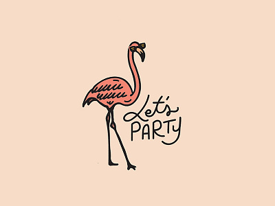 Friday Doodle birds cute doodle flamingo florida handdrawn illustration party