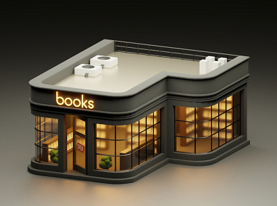 Books Shop! 3d blender book c4d illustration shop