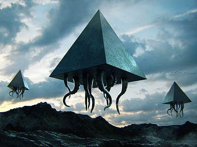 Arrival 3d 3dart c4d dailyrender dark everydays illustration maxon octane pyramid render tentacles