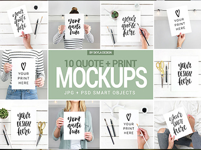 Female quote & print mockups