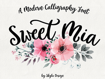 Sweet Mia, Modern Calligraphy Font