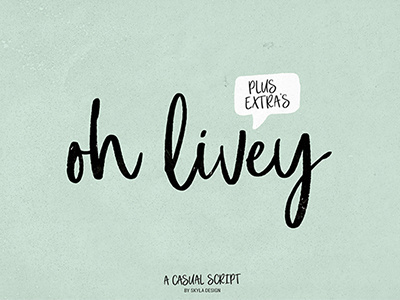 Oh Livey Font Skyla Design casual cursive cute feminine font fun oh livey script texture