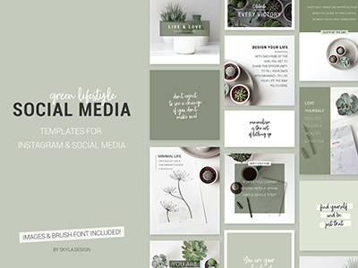 Green Lifestyle Social Media Templates