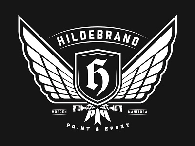 Hildebrand Paint & Epoxy blackletter branding claws crest design epoxy logo paint visual identity wings