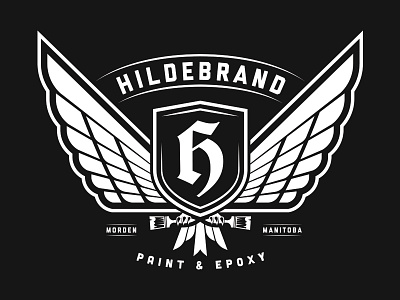 Hildebrand Paint & Epoxy blackletter branding claws crest design epoxy logo paint visual identity wings