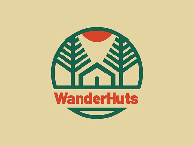 WanderHuts brand identity branding camping design illustration illustrator logo nature trees visual identity wander wanderhuts