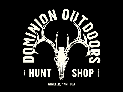 Hunt Shop antlers badge deer design dominion dominion outdoors hunt illustration illustrator logo shop skull whitetail
