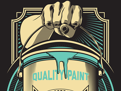 Paint Can - Hildebrand Finishing brand identity branding design hand illustration illustrator paint paint can print design typography vector visual identity