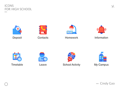 Education Icon For High School APP drawing education icons illustration