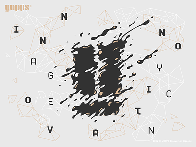 The Y by YOPPS drops gold graphic design illustration ink splash typography visual identity
