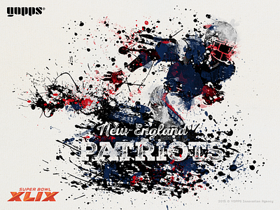 Super Bowl XLIX - New England Patriots football graphic design illustration ink new england patriots splatters super bowl watercolor xlix
