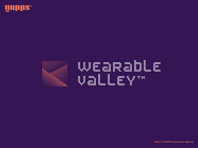 Wearable Valley branding branding community display type dots internet of things logo orange purple tech valley wearables