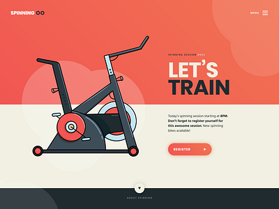 Let's train fitness fitness app spinning webdesign