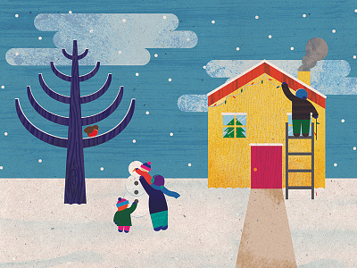 Seasons - Winter family illustration seasons texture vector