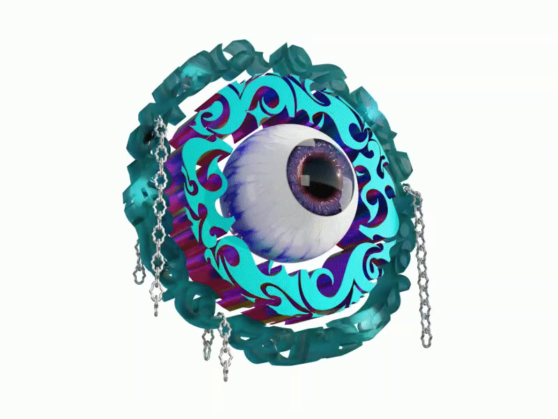 𝓮𝔂𝓮 3d blender chrome design eye graphic design