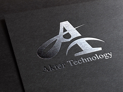 Akter Logo branding design flat icon lettering logo typography vector