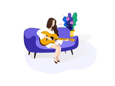 day ui  Girl playing guitar