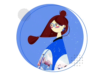 Illustrator avatar girl 01 design girl illustrations