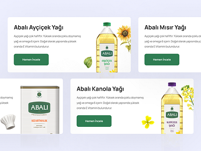 Abalıoğlu Yağ Product Card Design