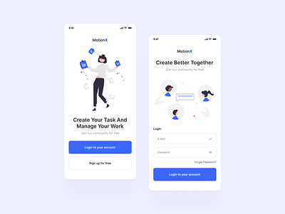 Login and Sign In Screens illustration login mobile sign up ui ui design uiux uiuxdesign ux ux design