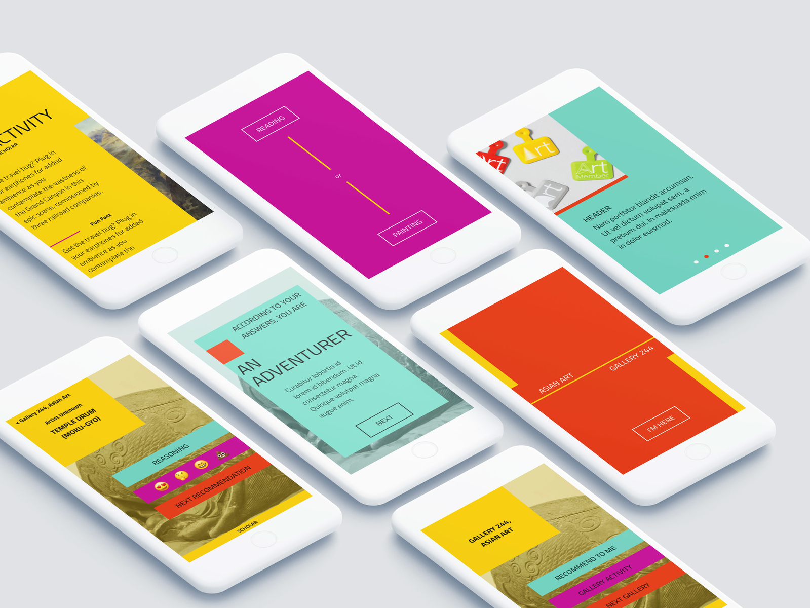 Museum mobile app UI by Yujean Park on Dribbble