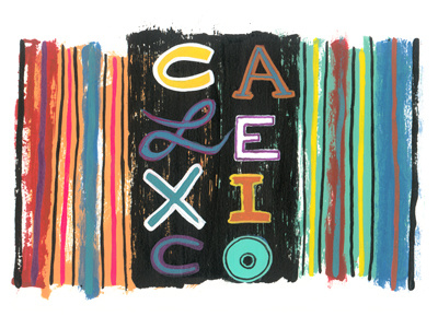 Calexico bright colored colors hand lettering mexican mexico paint painted sarape southwest