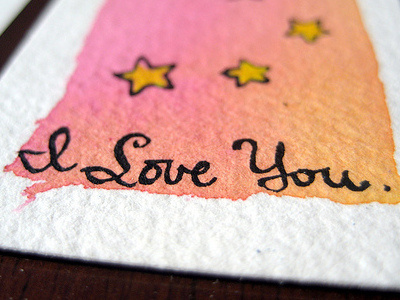i love you acrylic hand illustration ink lettering