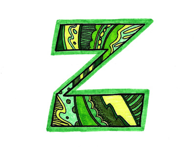 Z alphabet backwards end lettering