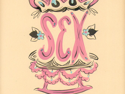 Vintage Sex acrylic hand lettering paper vintage
