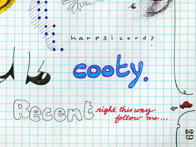 Cooty hand lettering