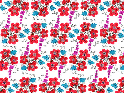 let's sit in the garden drawn floral flowers hand pattern repeating wallpaper