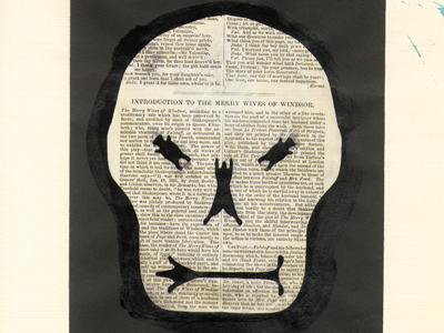 Introduction to the Merry Wives of Windsor book papercut skull