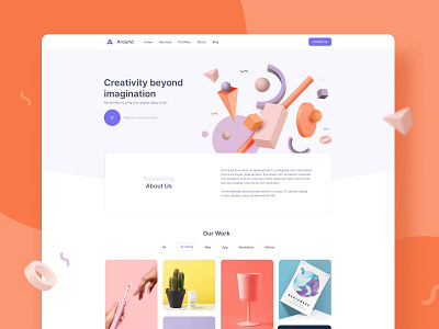 Around Creative Agency 3d 3d ilustration aboutus agency agency landing page business creative geometry landing page portfolio site studio uiux