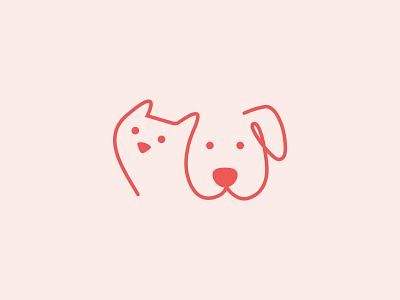Cat & Dog branding cat design dog flat graphic design graphics icon illustration line lineart logo mark pet vector