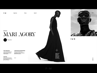 Fashion Models card clean creative design minimal photo portfolio ui ux web website