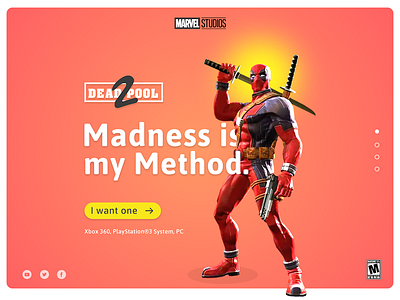 Deadpool game -Landing Page dailyui deadpool landing page marvel ui website