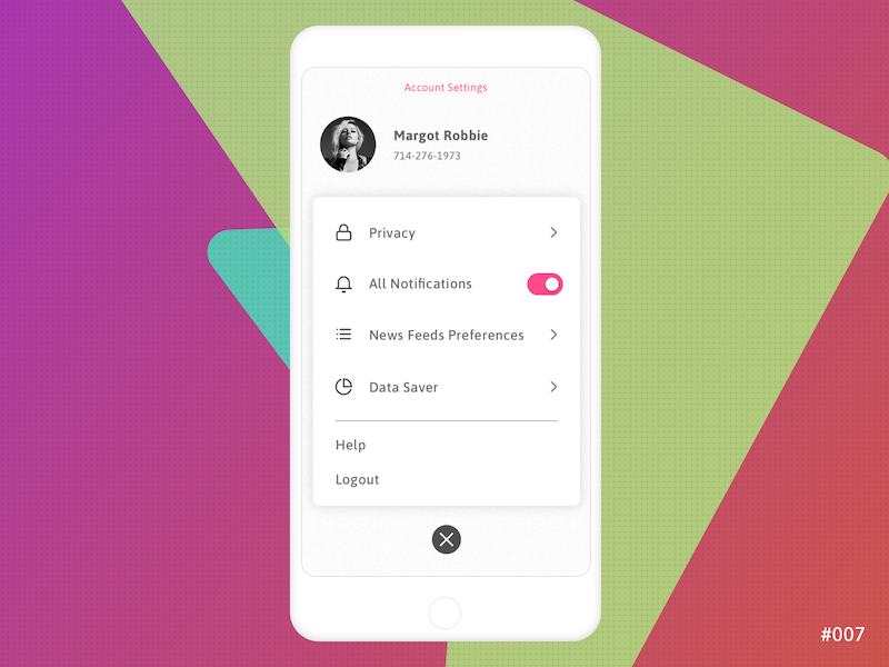User Settings user design uidesign mobileui ios mobile settings user settings dailyui sketch