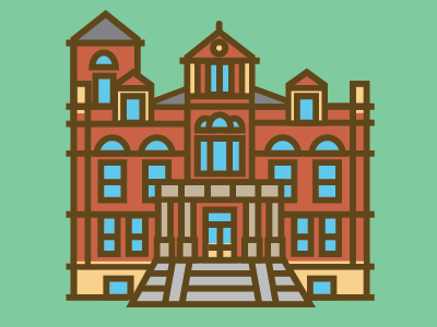Court House architecture court design flat house icon