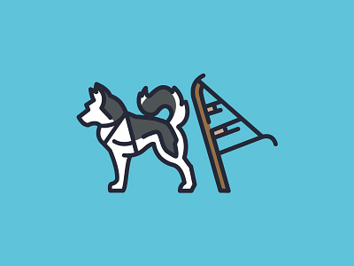 MUSH, MUSH! animal dog icon line art