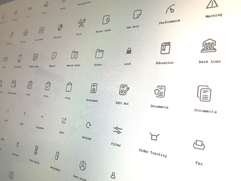 Project Icons simple interface ui iconography bold details line icons
