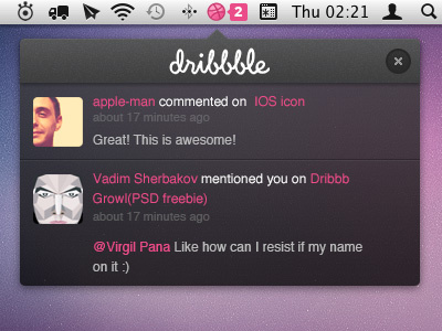 Dribbbble Notifications