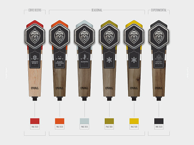 Oval Craft Brewing / Tap Handles branding design identity industrial design