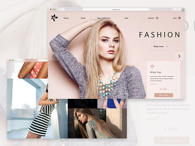 Fashion Website beauty clothing design fashion models ui ux web