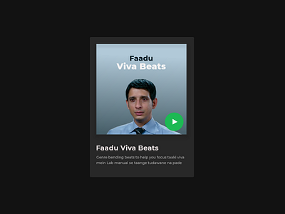 Spotify Playlist UI Card [Raju Rastogi] [3 Idiots] 3idiots app black bollywood card cards dailyui design films flat green minimal music music app spotify typography ui uicarad ux web