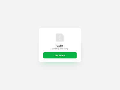 'Try Again' Flash Message Button UI Design [retry] 011 app buttons dailyui 011 dailyui011 design error error message error modal errors flash message green input minimal modal modal design popup retry ui web