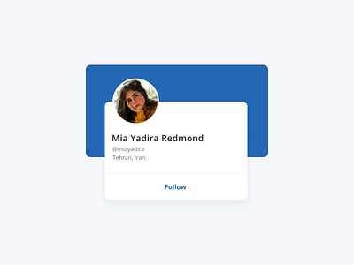 Profile Card UI Design app blue cards ui clean daily ui 006 dailyui design finance flat interface minimal profile profile card profile page profiles ui user card user profile ux web