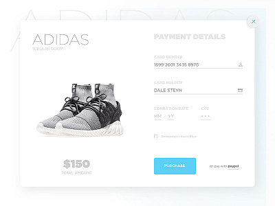 Dailyui Credit Checkout adidas checkout credit dailyui design layout payment sneakers ui