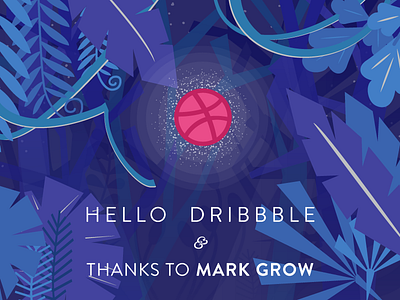 hello dribbble debut flat illustration